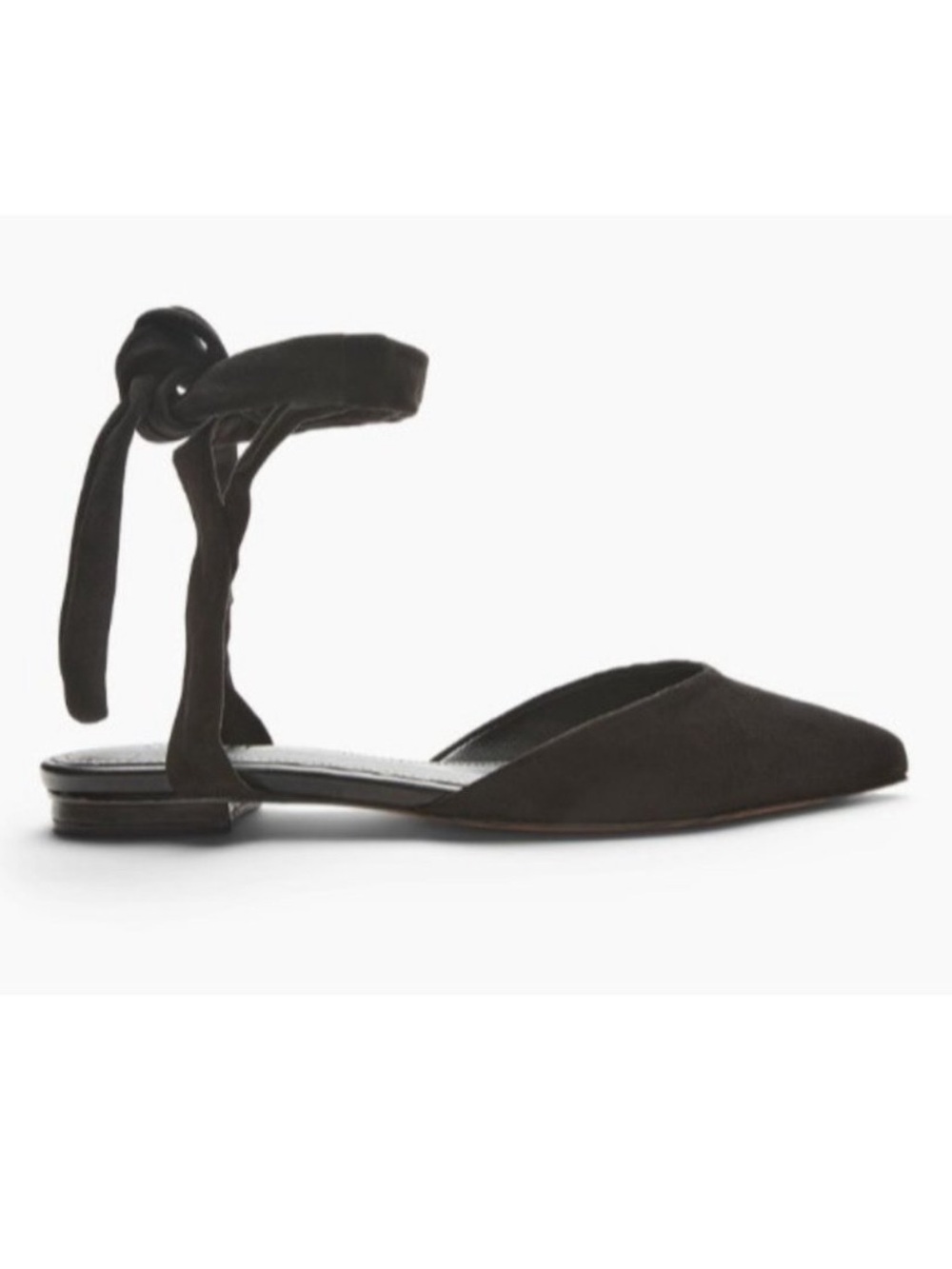NWT Schutz Barbrah suede wrap ankle flats black 7.5